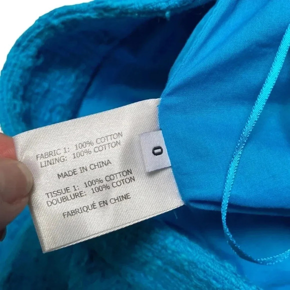 Proenza Schouler White Label Blue Tweed Fringe Mini Skirt Size 0 Cotton - Picture 10 of 11